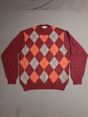 Suéter Kinross Cashmere Para Hombre Talla Grande Granate Suave Cuello Redondo Pullover Clásico Foto 1 de 4