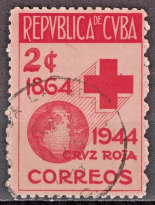 CARIBBEAN COUNTRIES:1946 SC#404 Used 80th anniv. of the Intl. Red Cross. T - Image 1 of 2