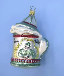 Alte Welt Weihnachtsglas Zum Wohl "Zum Wohle " Bierstein Ornament - Bild 1 von 10