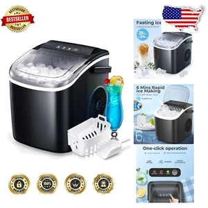 Compact Quiet Ice Maker with 26.5Lbs Daily Capacity - Ideal for Home and Travel - Picture 1 of 10
