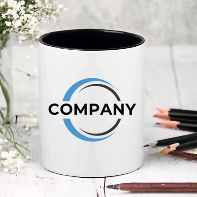 Personalised Pen Pot Logo Company Office Workplace Work Study Stationary Gift - Image 1 of 3