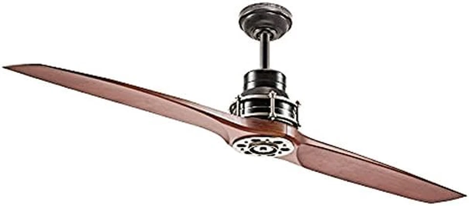 Lighting 56-In Satin Black with Antique Pewter Accents Downrod Mount Indoor Ceil - Image 1 of 4