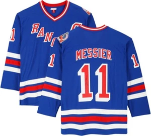 Mark Messier New York Rangers Autographed Blue Mitchell & Ness Replica Jersey - Picture 1 of 5