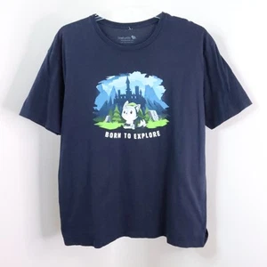 TeeTurtle Herren 2XL Navy Gaming Wolf Born to Explore Cartoon Grafik Tee T-Shirt - Bild 1 von 6