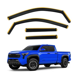 Shatterproof in-Channel Rain Guards for Toyota Tacoma 2024-2025 Double Cab, C... - Picture 1 of 9