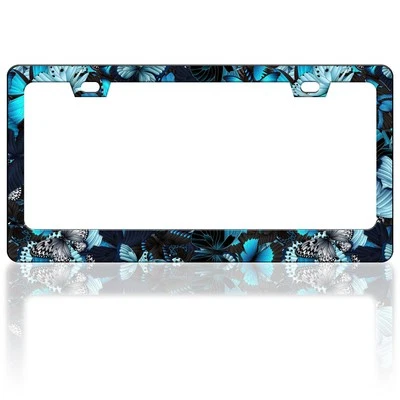 Blue Butterfly License Plate Frame Animal Insect License Plate Frames 6x12 Inch - Image 1 of 4