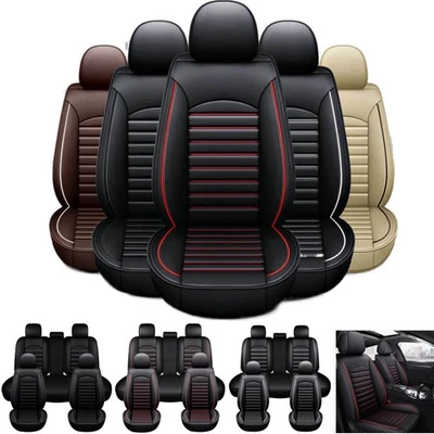 For Dodge Charger 5 Seat Full Set Car Seat Covers Leather Front & Rear Protector Foto 1 de 4
