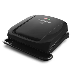 George Foreman 4 Porciones Plato Extraíble Parrilla y Prensa Panini, Negro, GRP1060B - Imagen 1 de 5