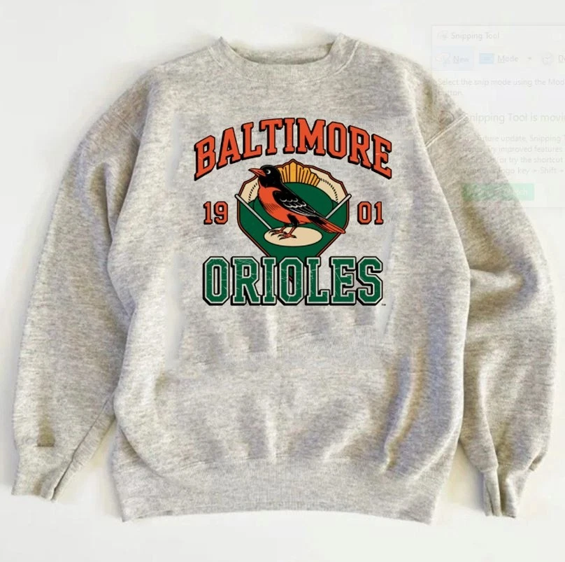 Baltimore Orioles baseball 1901 graphic crewneck sweatshirt VK01585 - Image 1 of 1