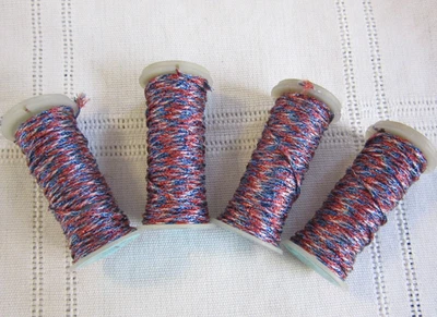 4 Kreinik Metallics Iron-on #6461 OLD GLORY Medium #16 Braids Thread lot - Image 1 of 4