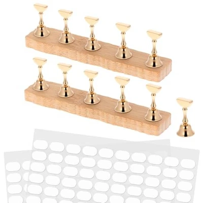 2 комплекта деревянных подставок для ногтей для прессов, практический держатель для ногтей для живописи  - Изображение 1 из 4