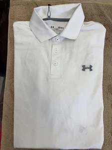 UNDER ARMOUR Camicia Armatura Uomo Performance Polo Heat Gear (Bianco M) Nuova con etichette - Foto 1 di 5