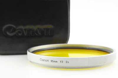 [Exc+5 w/ Case] Canon 95mm Yellow Y3 Lens Filter for FL-F 500mm f5.6 From JAPAN - Image 1 of 4