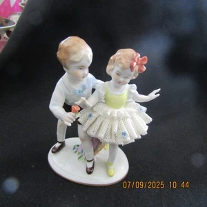 Antique Unter Weiss Bach Germany Porcelain Figurine app. 12 cm Young Children - Picture 1 of 10