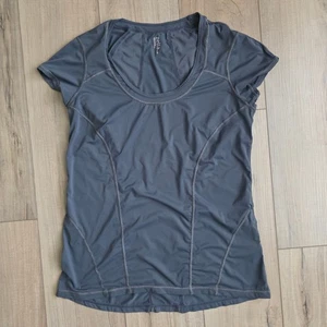 Zella Gray Short Sleeve Athletic Scoop Neck Activewear Tee Women Sz L - Picture 1 of 6