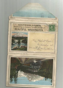 Old Postcard Folder 19?5 Souvenir Scenic Views Beautiful Washington Cover Wear - Picture 1 of 1
