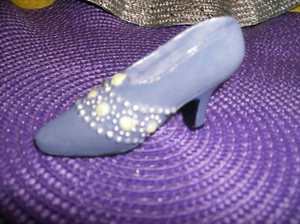 NEW PURPLE HEEL SHOE WITH PEARL & SILVER FIGURINE GIFTWARE 3-1/2" NEW IN PKG - Picture 1 of 3
