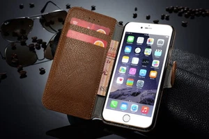   Für Apple iPhone 6 Plus 5,5" Leder Case Original Flip - Rot + Geschenk - Bild 1 von 12