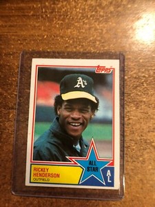 1983 Topps Baseball  # 391 Rickey Henderson AL All Star Outfield