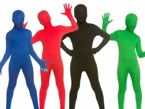 Kids Zentai Stretch Suit Lycra Bodysuit Halloween Boys Girls Skinz - Picture 1 of 13