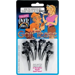 Loftus Over the Hill Naughty Nude Golf Tee Gag Gift - Black, 6 Pack - Picture 1 of 2