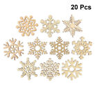 20 Pcs Christmas Snowflake Decor Wood Ornament Tree Ornaments Toddler Manual