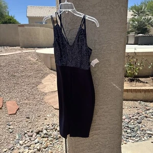 Guess Hollywood Blue V Neck Sequin Night Dress Size 2 New U - Picture 1 of 6