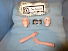 vintage doll making supplies new porcelain heads, hands, eyes, body, mixed lot