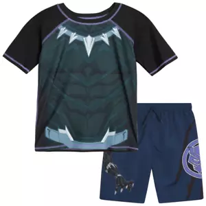 Avengers Boys' Rash Guard Set - Kids UPF 50+ Swim Shirt and Trunks for Boys (3T- - Picture 1 of 9