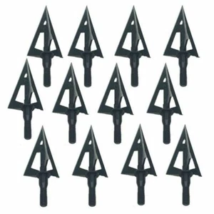 6/12x Broadheads 100/125 Grain 3 Fixed Blade Archery Arrow Heads Bow Hunting - Picture 1 of 6