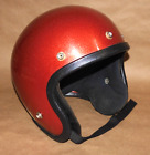 Véritable casque de moto vintage All Sport #A RN-45571 flocon de métal rouge openFace