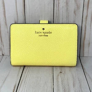 KATE SPADE Leila Medium Bifold Wallet Yellow - NEW WITH COSMETIC DEFECT - Picture 1 of 8