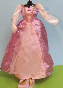 2001 BARBIE DOLL RAPUNZEL DISNEY PRINCESS DRESS GOWN COSTUME CLOTHES gold shoes - Picture 1 of 1