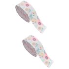  2 Rolls Floral Webbing Bouquet Ribbon Decorative Wrapping DIY Bow Cake