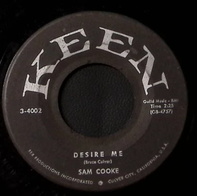 SAM COOKE  FOR SENTIMENTAL REASONS/ DESIRE ME  KEEN RECORDS  VINYL 45 49-158 Foto 1 de 3