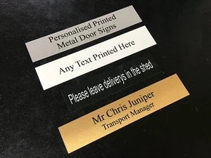Personalised Metal Door Signs Printed Custom Name Sizes Plaque Gate Office Wall - Picture 1 of 16