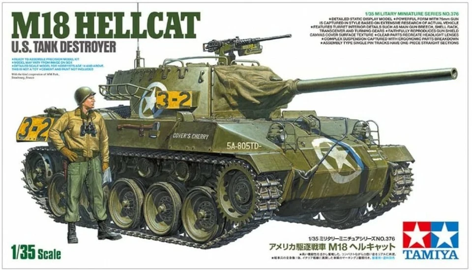 Tamiya 1/35 Militare Miniatura No.376 Americano Tank Distruttore M18 Hellcat Di