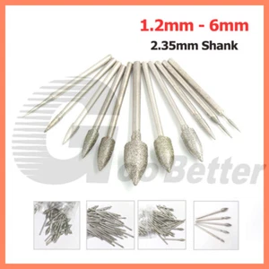 1mm - 6mm Diamant Schleifstift Fräser Schleifkopf Schleifer für Dremel Proxxon - Picture 1 of 6