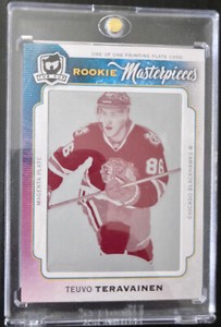 2014 THE CUP TEUVO TERAVAINEN MASTERPIECES ROOKIE RC MAGENTA PRINTING PLATE 1/1