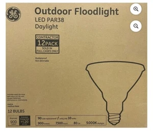GE LED Flood 90-Watt EQ LED Par38 Daylight Flood Light Bulb (12-Pack) - Picture 1 of 5