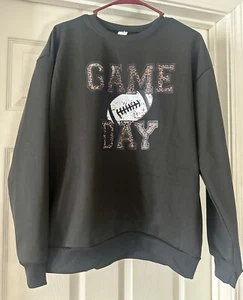 Game Day Sweatshirt for Women Football Grapic Long Sleeve Shirt Football Size L - Picture 1 of 6