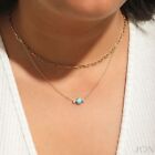 Diamond Gold Turquoise Gemstone Pendant  Necklace