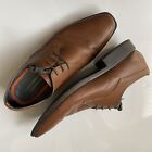 Size 8 Brown Leather Lace Derby Shoes Frank Wright Tan Oxford business Classic