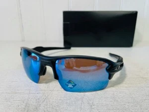 OAKLEY OO9188-58 FLAK 2.0 XL Matte Black w Prizm Deep Water POLARIZED Suns $257 - Picture 1 of 6