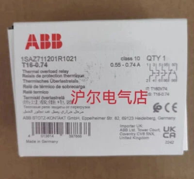 1pcs ABB Thermal Overload Relay T16-0.74 (1SAZ711201R1021) Fast delivery - Image 1 of 4