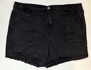 Pantalones Cortos Utilitarios BEACH OUTFITTERS Negros Desteñidos 42 Cintura Elástica *CALCE CEÑIDO* Grunge - Imagen 1 de 10