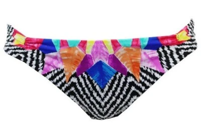 Parte inferior de bikini hipster con estampado de plumas multicolor Bar III para mujer talla M Foto 1 de 4