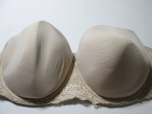 Torrid Bra Size 44DDD Beige Underwired Lined Adjustable Strapless Lace Intimates - Picture 1 of 7