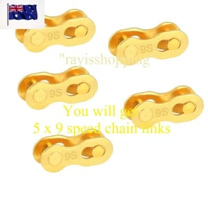 ETA Bulk 5 GOLD 9 Speed Chain Links, Connecter Shimano Campagnolo Campy - Picture 1 of 3