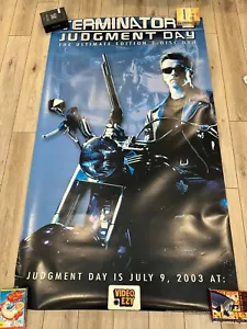 HUGE Terminator 2 : Judgement Day Original Video Ezy DVD Poster - 110 X 200cm - Picture 1 of 7